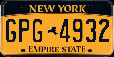NY license plate GPG4932
