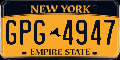 NY license plate GPG4947