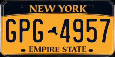 NY license plate GPG4957