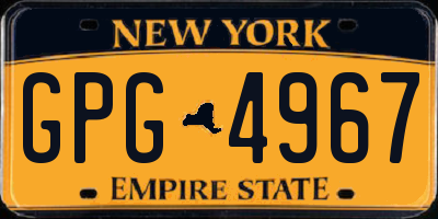 NY license plate GPG4967