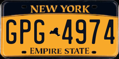 NY license plate GPG4974
