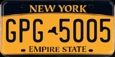 NY license plate GPG5005