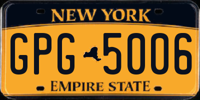 NY license plate GPG5006