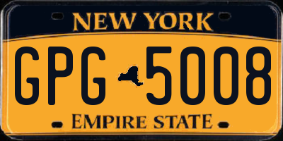NY license plate GPG5008