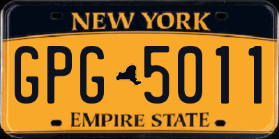 NY license plate GPG5011