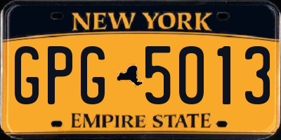NY license plate GPG5013