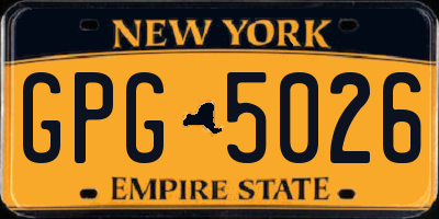 NY license plate GPG5026