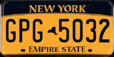 NY license plate GPG5032