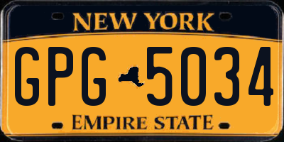 NY license plate GPG5034