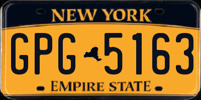 NY license plate GPG5163