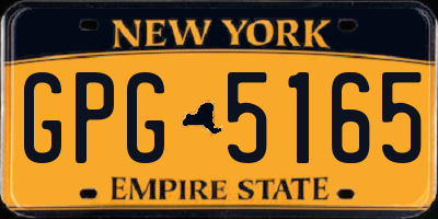 NY license plate GPG5165