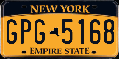 NY license plate GPG5168