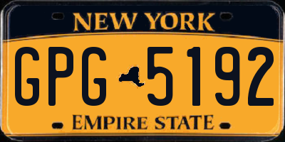 NY license plate GPG5192
