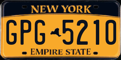 NY license plate GPG5210