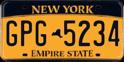 NY license plate GPG5234