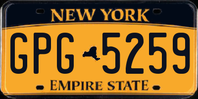 NY license plate GPG5259