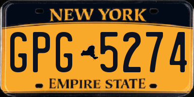 NY license plate GPG5274