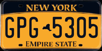 NY license plate GPG5305