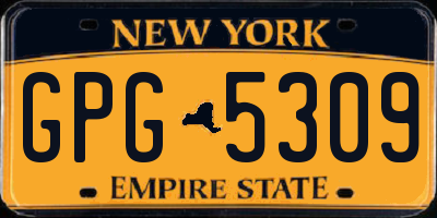 NY license plate GPG5309