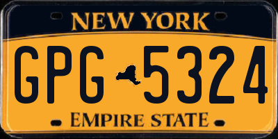 NY license plate GPG5324