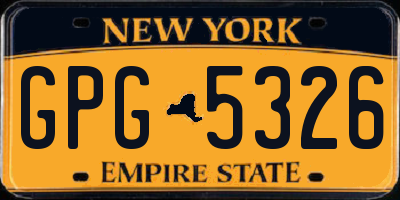 NY license plate GPG5326