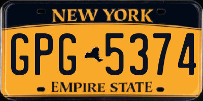 NY license plate GPG5374