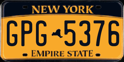 NY license plate GPG5376
