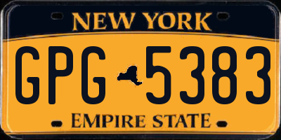 NY license plate GPG5383