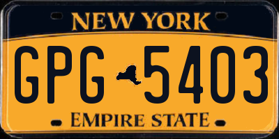 NY license plate GPG5403