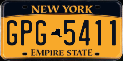 NY license plate GPG5411