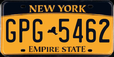 NY license plate GPG5462