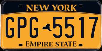 NY license plate GPG5517