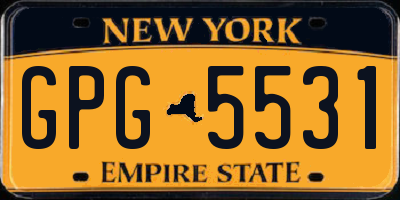 NY license plate GPG5531
