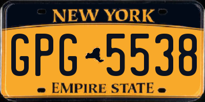 NY license plate GPG5538
