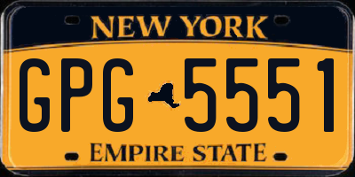 NY license plate GPG5551