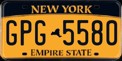 NY license plate GPG5580