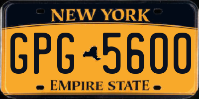 NY license plate GPG5600