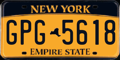 NY license plate GPG5618