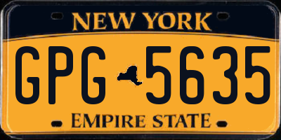 NY license plate GPG5635