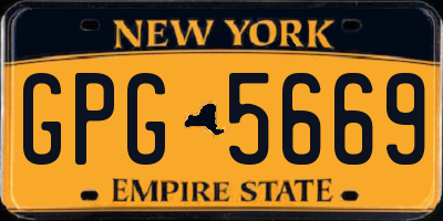 NY license plate GPG5669