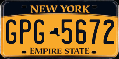 NY license plate GPG5672