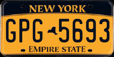 NY license plate GPG5693