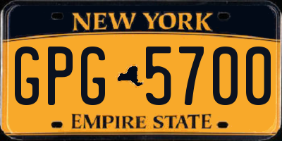 NY license plate GPG5700