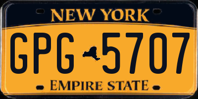 NY license plate GPG5707