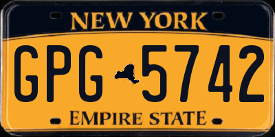 NY license plate GPG5742