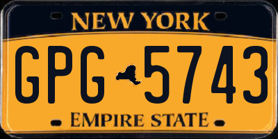 NY license plate GPG5743