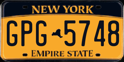 NY license plate GPG5748