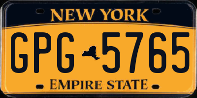 NY license plate GPG5765