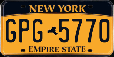 NY license plate GPG5770