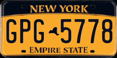 NY license plate GPG5778
